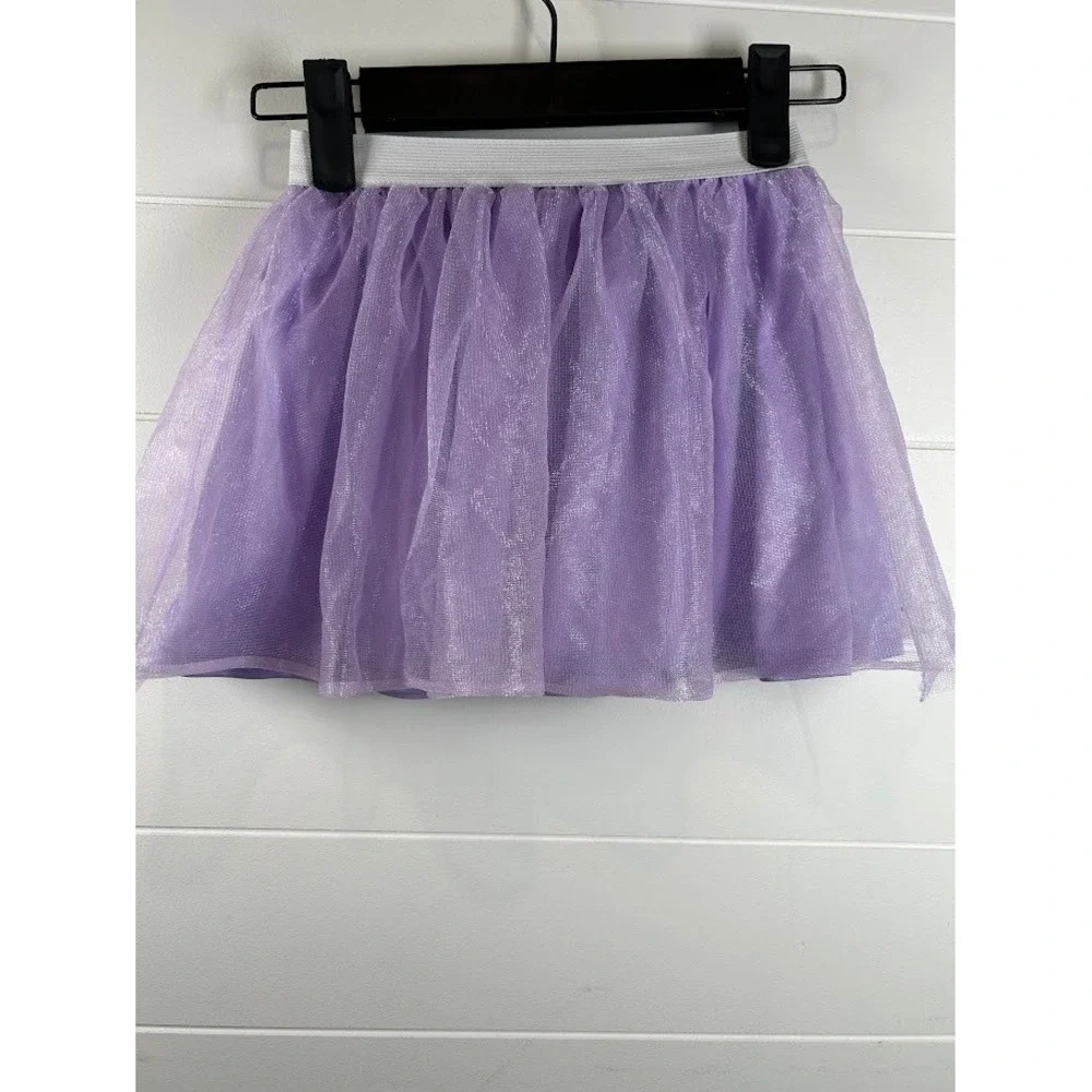 Disney Frozen Purple Glitter Tutu‎ Skirt Girls 4T Shimmer Tulle Elastic Waist